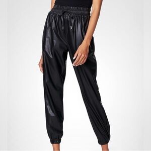 Blank NYC Black Faux Leather Joggers
